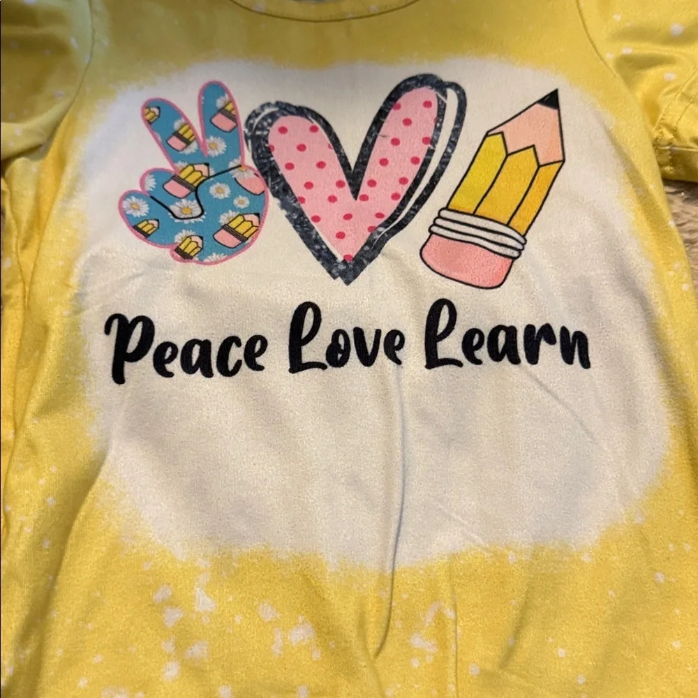 Toddler Peace Love Learn Outfit Set